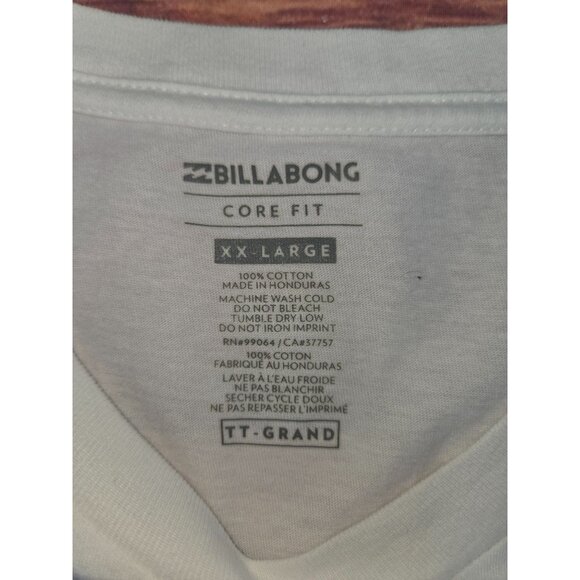 Billabong Mens White Core Fit Tee XXL Thin - Check Measurements - Picture 4 of 7
